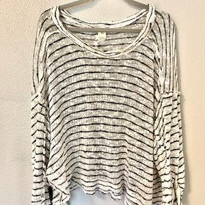 We The Free Scoop Baggy Striped Sweater